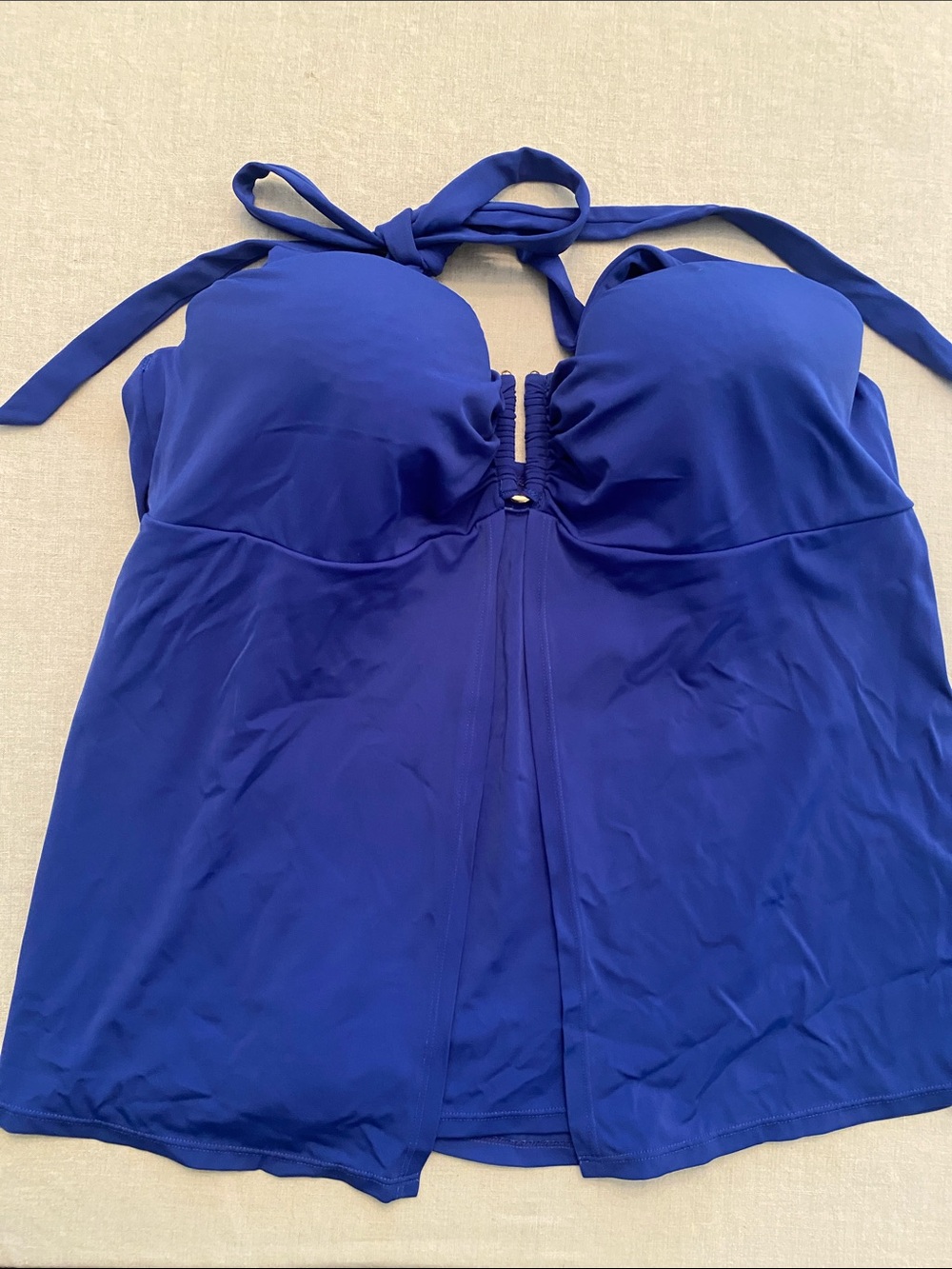 Cobalt Blue Halter Swim Tankini Top